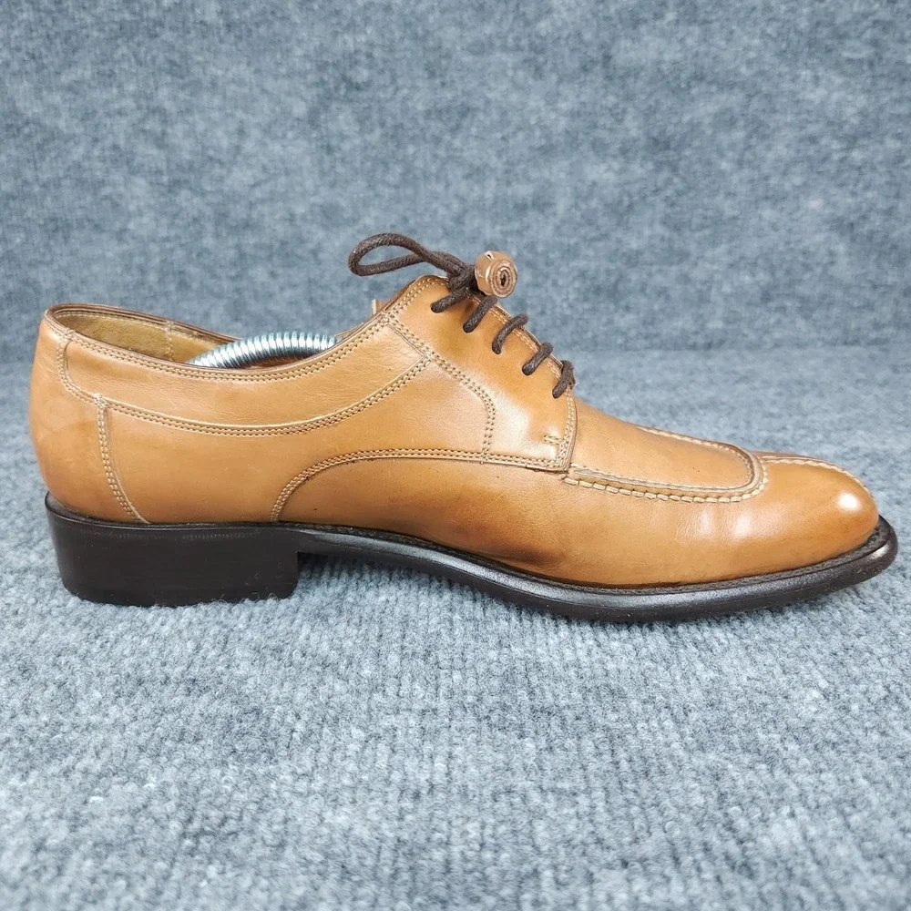 Cole Haan Country Shoes Mens Size 8 AA Narrow Tan Brown Leather Apron Toe Italy